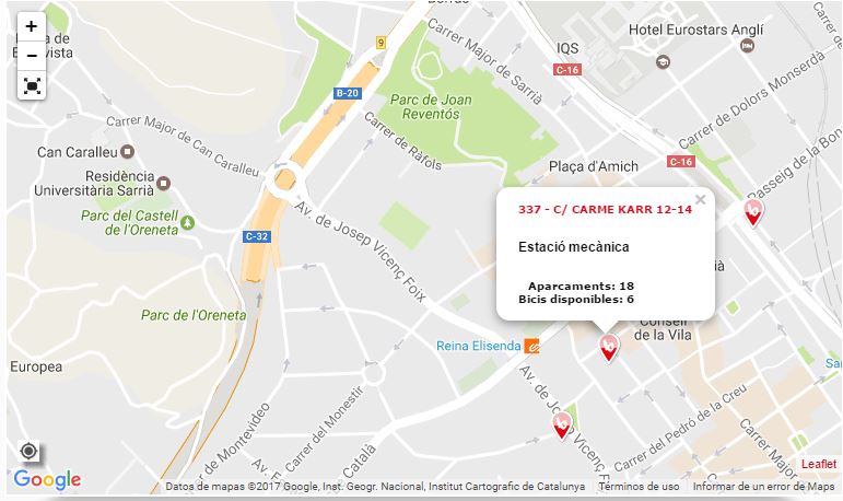 Cómo moverte por Barcelona desde la Residencia Sarriá mediante el servicio municipal de bicicletas Bicing
