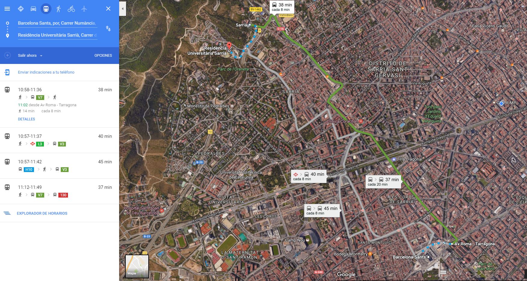 Cómo moverte por Barcelona desde la Residencia Sarriá hasta cualquier destino nacional e internacional mediante la conexión Estación de Trenes de Sants - Aeropuerto